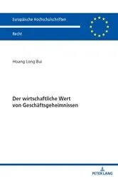 Book cover of Der wirtschaftliche Wert von Geschaeftsgeheimnissen by Long Bui