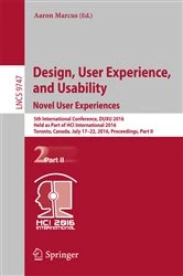 Book cover of Design, User Experience, and Usability: Novel User Experiences by Aaron Marcus