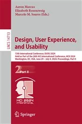 Book cover of Design, User Experience, and Usability by Aaron Marcus