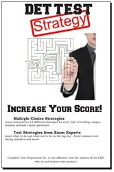 Book cover of DET Test Strategy by Complete Test Preparation Inc.
