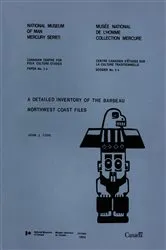 Book cover of Detailed inventory of the Barbeau Northwest Coast Files by John J. Cove