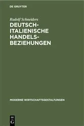 Book cover of Deutsch-italienische Handelsbeziehungen by Rudolf Schneiders