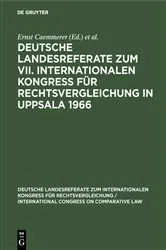 Book cover of Deutsche Landesreferate zum VII. Internationalen Kongreß für Rechtsvergleichung in Uppsala 1966 by Unknown