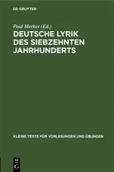 Book cover of Deutsche Lyrik des siebzehnten Jahrhunderts by Paul Merker