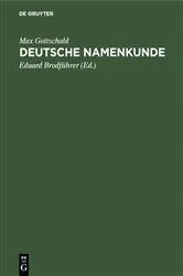 Book cover of Deutsche Namenkunde (3rd ed.) by Max Gottschald