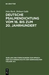 Book cover of Deutsche Psalmendichtung vom 16. bis zum 20. Jahrhundert by Inka Bach