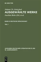 Book cover of Deutsche Sprachkunst. Erster Teil by Johann Christoph Gottsched