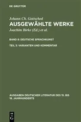 Book cover of Deutsche Sprachkunst. Varianten und Kommentar by Johann Christoph Gottsched