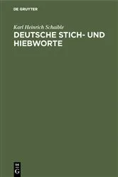 Book cover of Deutsche Stich- und Hiebworte (2nd ed.) by Unknown
