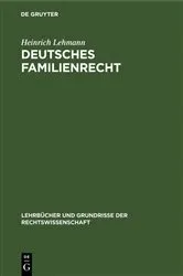 Book cover of Deutsches Familienrecht (2nd ed.) by Heinrich Lehmann