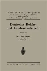 Book cover of Deutsches Reichs- und Landesstaatsrecht by Albert Hensel