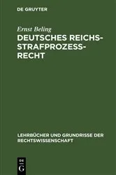 Book cover of Deutsches Reichsstrafprozeßrecht by Ernst Beling
