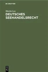 Book cover of Deutsches Seehandelsrecht by Martin Leo