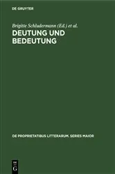 Book cover of Deutung und Bedeutung by Unknown