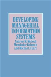Book cover of Developing Managerial Information Systems by Andrew M McCosh