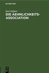 Book cover of Die Aehnlichkeits-Association by Karl Deffner