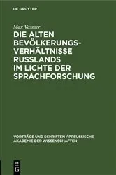 Book cover of Die alten Bevölkerungsverhältnisse Russlands im Lichte der Sprachforschung by Unknown