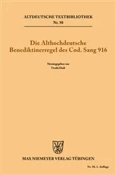 Book cover of Die althochdeutsche Benediktinerregel des Cod. Sang 916 by Ursula Daab