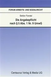 Book cover of Die Angabepflicht nach § 5 Abs. 1 Nr. 9 UmwG by Stefan Fandel