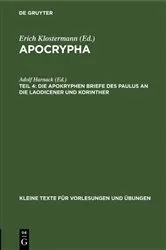Book cover of Die apokryphen Briefe des Paulus an die Laodicener und Korinther (2nd ed.) by Adolf Harnack