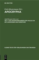 Book cover of Die apokryphen Briefe des Paulus an die Laodicener und Korinther by Adolf Harnack