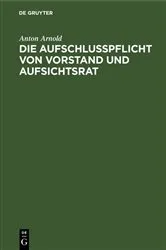 Book cover of Die Aufschlusspflicht von Vorstand und Aufsichtsrat by Unknown