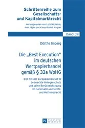 Book cover of Die «Best Execution» im deutschen Wertpapierhandel gemaeß § 33a WpHG by Unknown