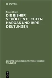Book cover of Die bisher veröffentlichten Hargas und ihre Deutungen by Klaus Heger