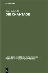 Book cover of Die Chantage by Josef Reinhold