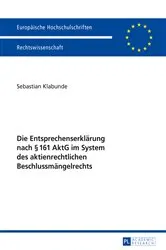 Book cover of Die Entsprechenserklaerung nach § 161 AktG im System des aktienrechtlichen Beschlussmaengelrechts by Sebastian Klabunde