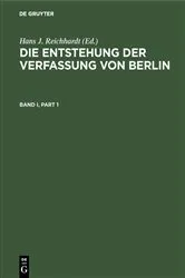 Book cover of Die Entstehung der Verfassung von Berlin by Unknown