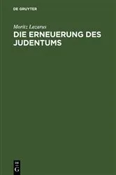 Book cover of Die Erneuerung des Judentums by Moritz Lazarus
