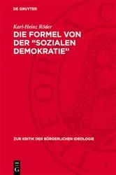 Book cover of Die Formel von der „sozialen Demokratie“ by Karl-Heinz Röder