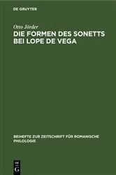 Book cover of Die Formen des Sonetts bei Lope de Vega by Otto Jörder