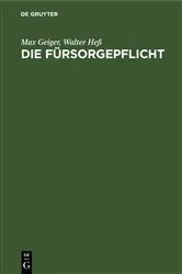 Book cover of Die Fürsorgepflicht (2nd ed.) by Unknown