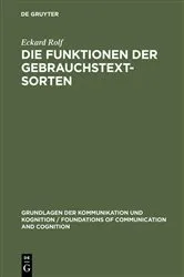 Book cover of Die Funktionen der Gebrauchstextsorten by Eckard Rolf