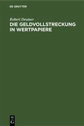 Book cover of Die Geldvollstreckung in Wertpapiere by Unknown