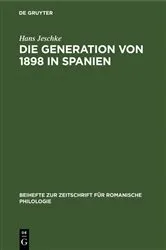 Book cover of Die Generation von 1898 in Spanien by Hans Jeschke