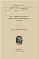 Book cover of Die Gesundheitsgesetzgebung des Magistrato della sanità Venedigs. 1486–1500 by E. Rodenwaldt