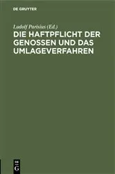 Book cover of Die Haftpflicht der Genossen und das Umlageverfahren by Unknown