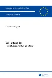 Book cover of Die Haftung des Hauptversammlungsleiters by Sebastian Pliquett