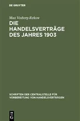 Book cover of Die Handelsverträge des Jahres 1903 by Unknown