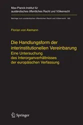 Book cover of Die Handlungsform der interinstitutionellen Vereinbarung by Florian Alemann