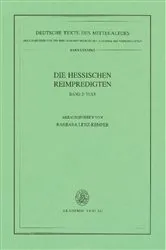 Book cover of Die Hessischen Reimpredigten by Barbara Lenz-Kemper