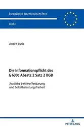 Book cover of Die Informationspflicht des § 630c Absatz 2 Satz 2 BGB by André Byrla