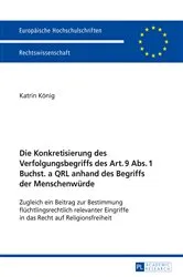 Book cover of Die Konkretisierung des Verfolgungsbegriffs des Art. 9 Abs. 1 Buchst. a QRL anhand des Begriffs der Menschenwuerde by Katrin König