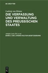 Book cover of Die Landes-Kultur-Gesetzgebung by Adolph Lette