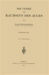 Book cover of Die Lehre vom Raumsinn des Auges by Franz Bruno Hofmann