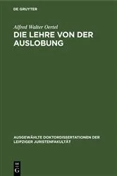 Book cover of Die Lehre von der Auslobung by Unknown