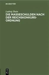 Book cover of Die Masseschulden nach der Reichskonkursordnung by Unknown